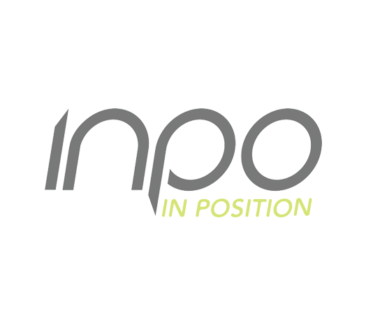 Inpo-logotyp med texten IN POSITION i limegrönt